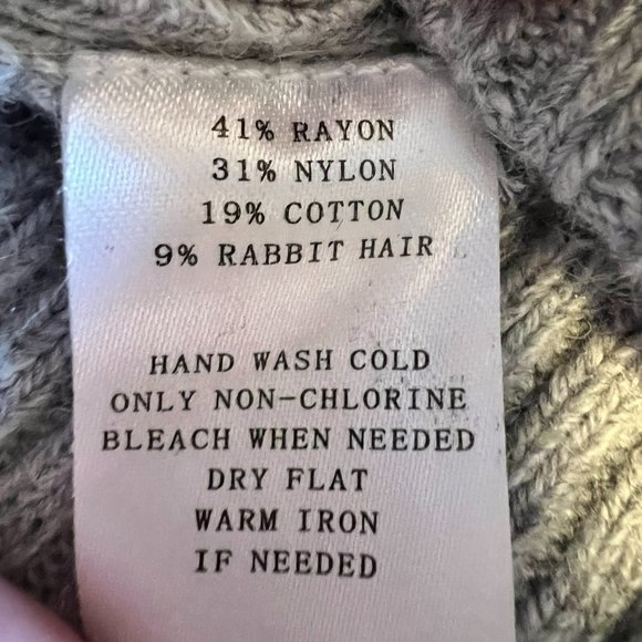 Loft Gray Cowlneck Sweater w/Rabbit Hair - Medium - Picture 5 of 7